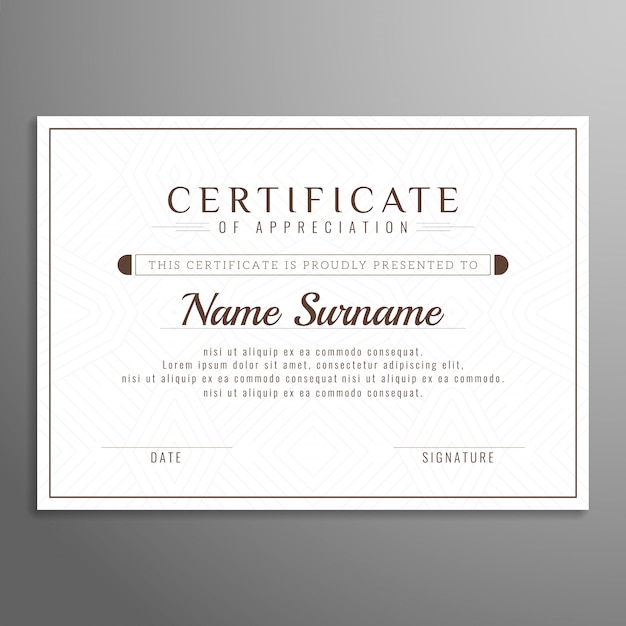 Abstract certidicate design template