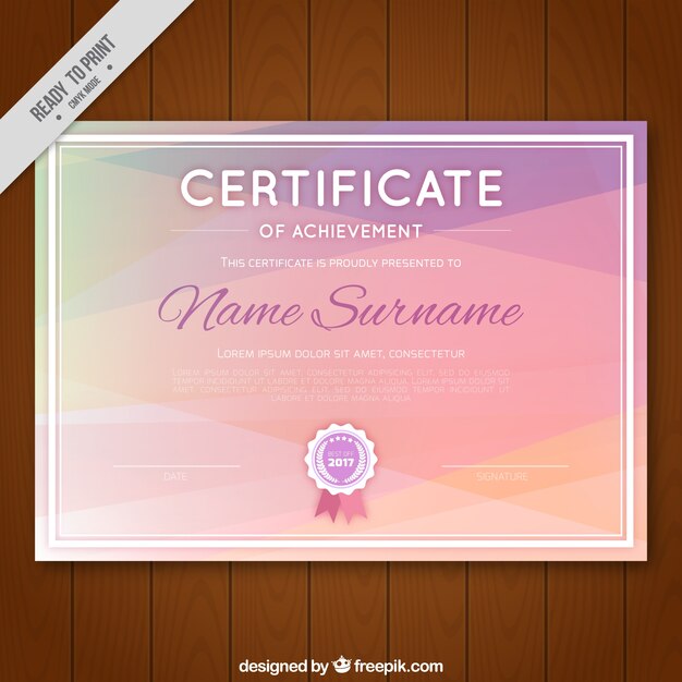 Abstract certificate of achievement