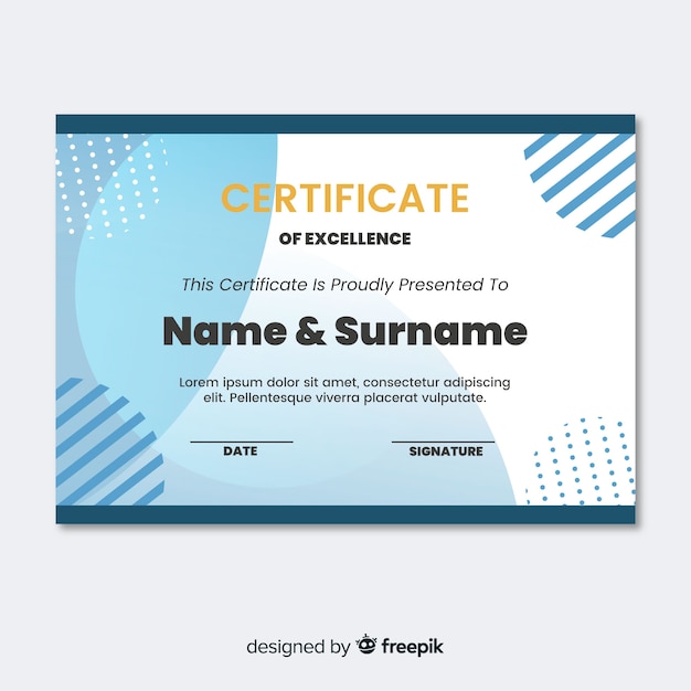 Abstract certificate template concept