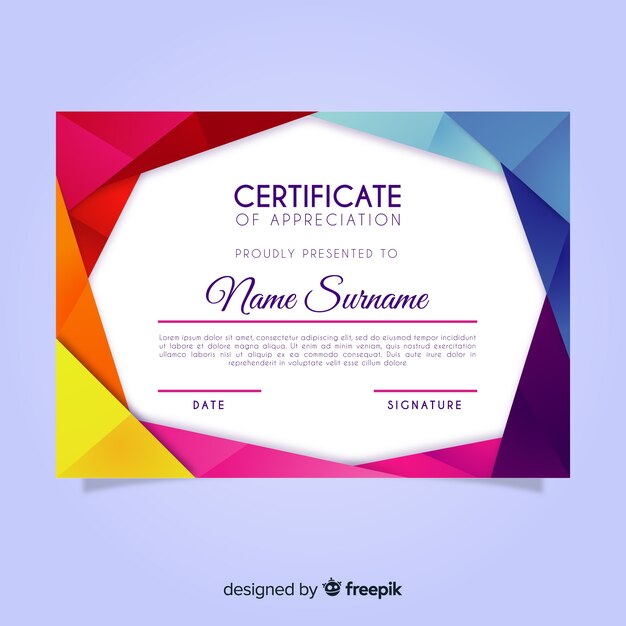 Abstract certificate template concept