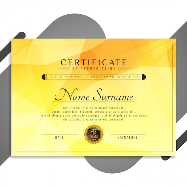 Abstract certificate template design