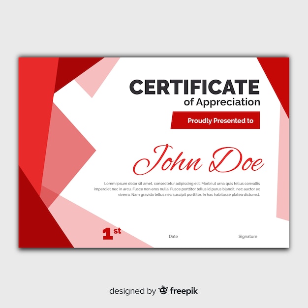 Abstract certificate template