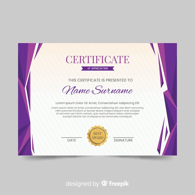 Abstract certificate template