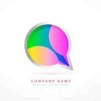 Free vector abstract chat symbol in colorful style