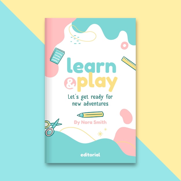 Free vector abstract child-like education book cover