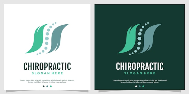 Abstract chiropractic logo creative design premium vector