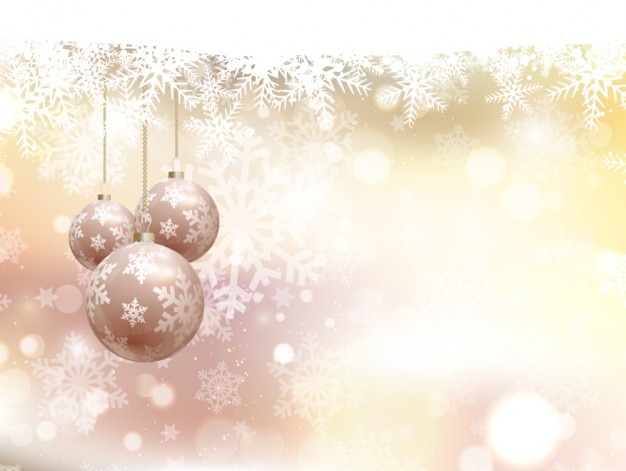 Free vector abstract christmas background with baubles