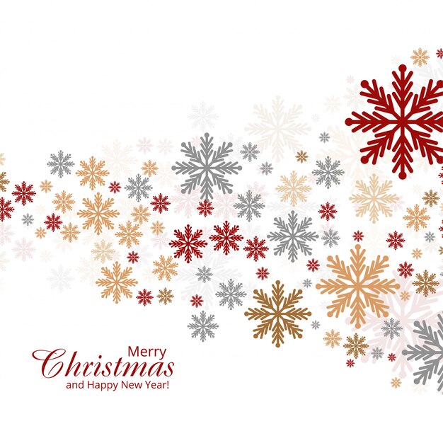 Abstract christmas card colorful snowflakes decorative background