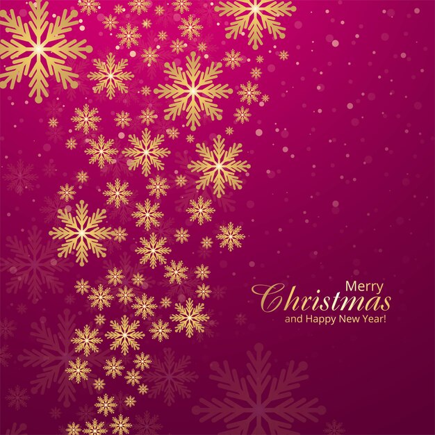 Abstract christmas card golden snowflakes festival background