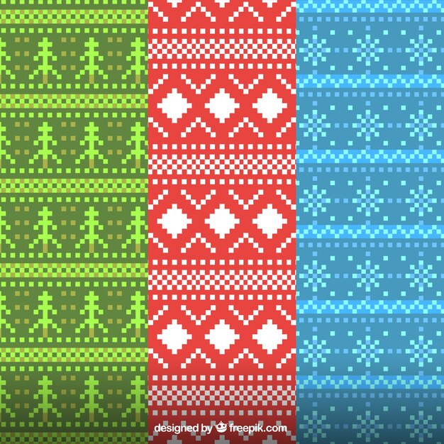 Free Vector abstract christmas elements patterns made of wool 