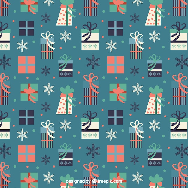 Free vector abstract christmas gifts pattern