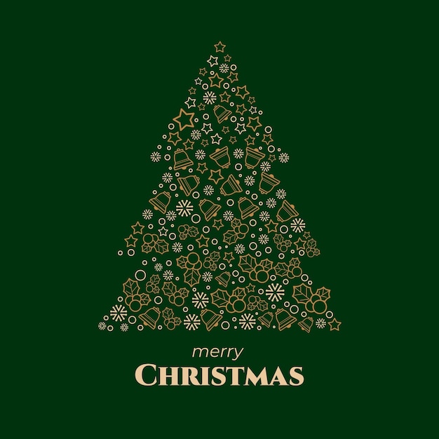 Free vector abstract christmas tree illustration