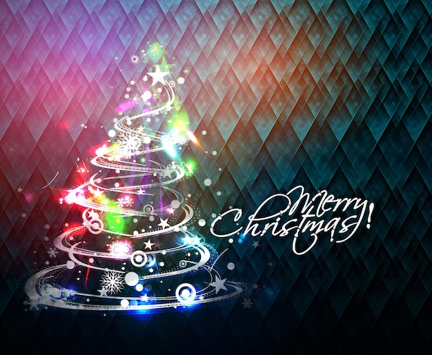 Abstract Christmas Tree Lights on a Balck background Vector illustration.