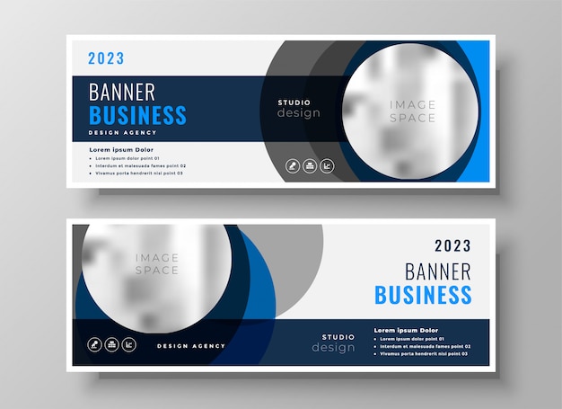 Abstract circle business banners modern template Free Vector
