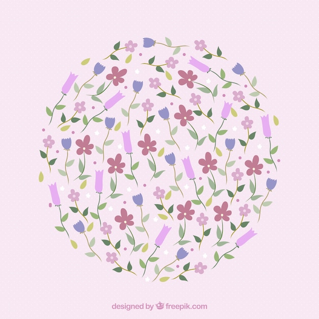 Free vector abstract circle made of flowers