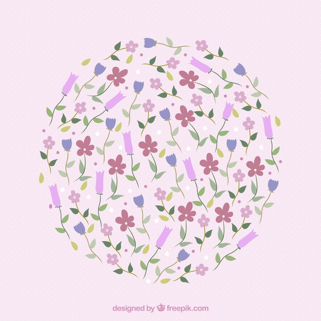 Abstract circle made of flowers