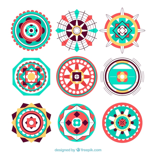 Free vector abstract circles in ethnic style
