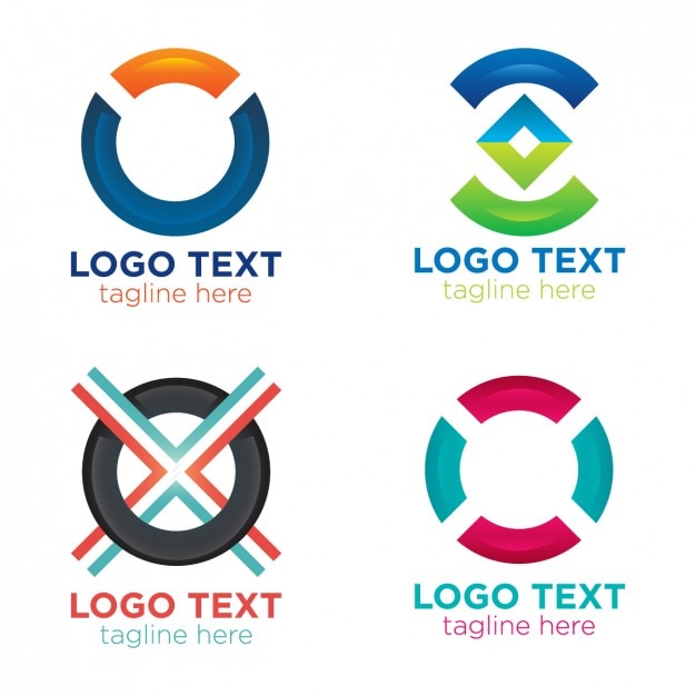Free vector abstract circles logo pack