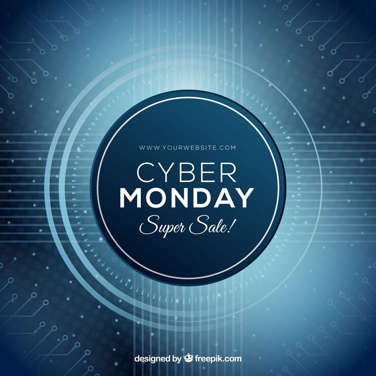 Free Vector abstract circular cyber monday design