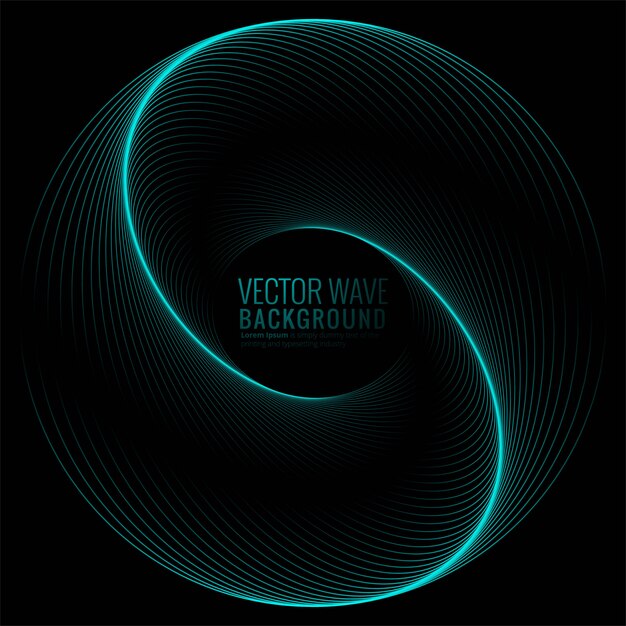 Abstract circular glowing wave background 