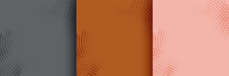 Free Vector abstract circular halftone background set of three