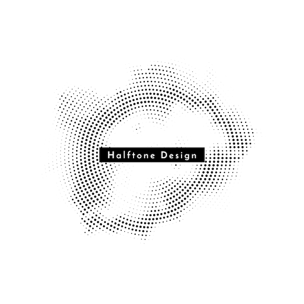 Abstract circular halftone design background vector