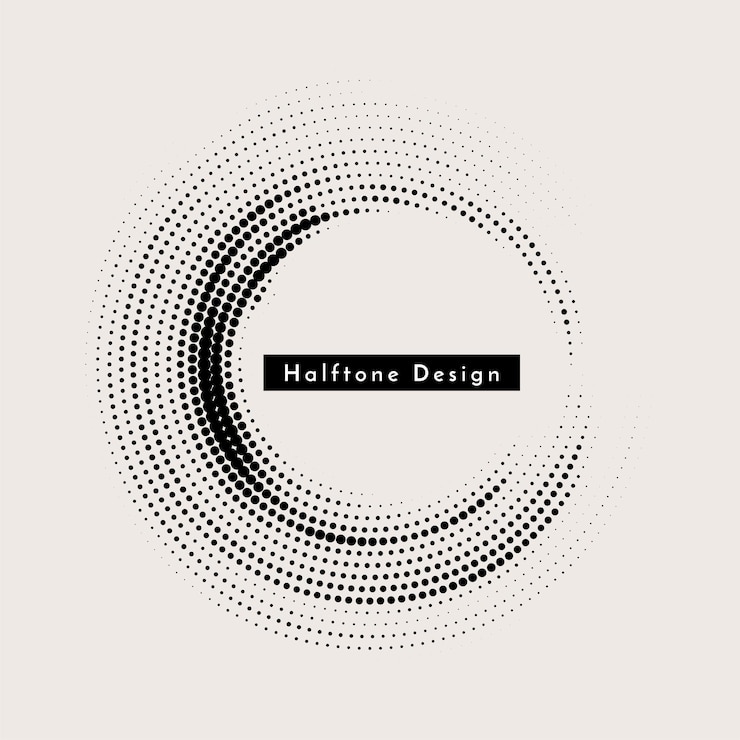 Free Vector abstract circular halftone design decorative background vector
