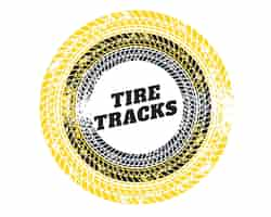 Free vector abstract circular tire track print texture frame