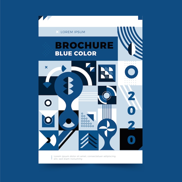 Free Vector abstract classic blue brochure template