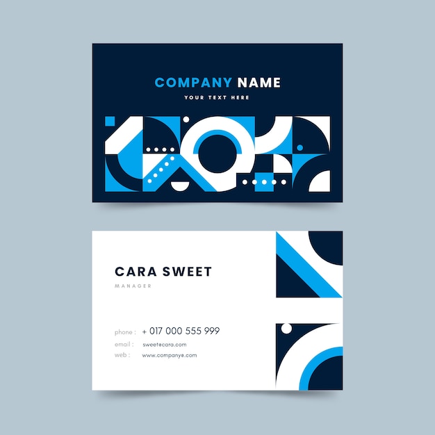 Abstract classic blue business card template style