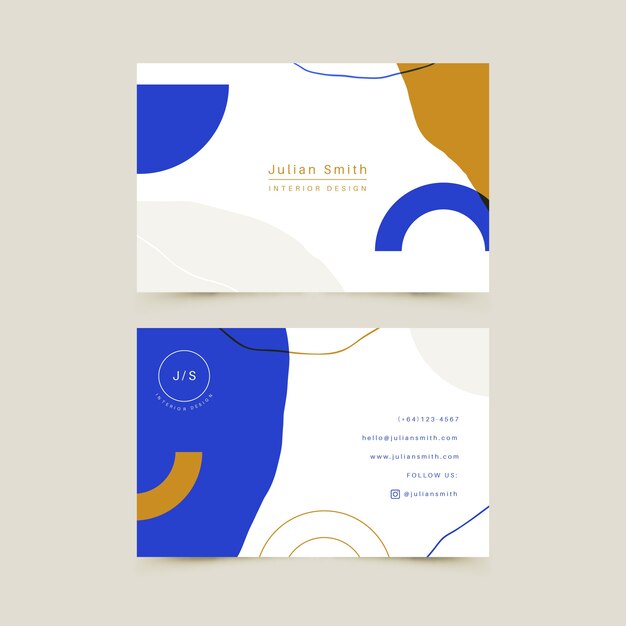 Abstract classic blue business card template theme