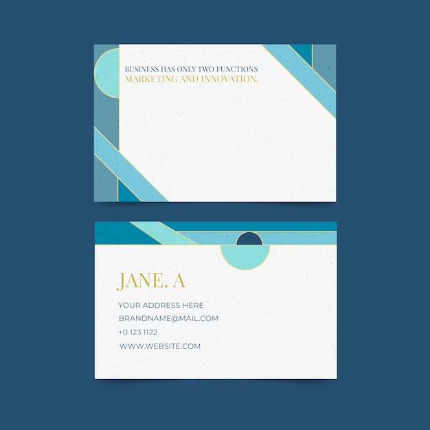 Abstract classic blue business card template