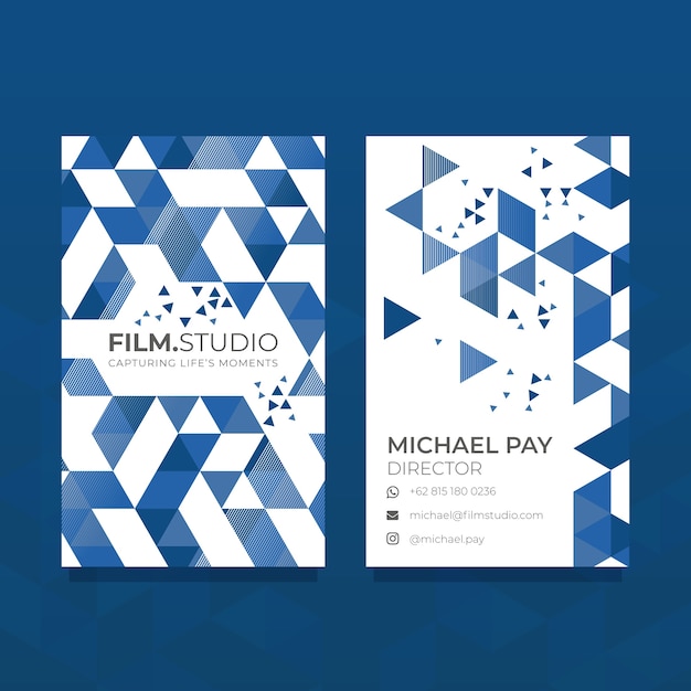 Free vector abstract classic blue business card template