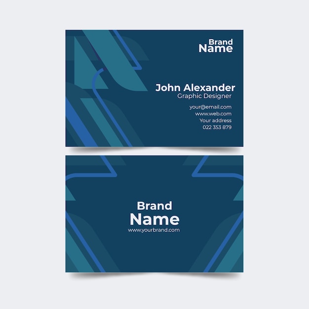 Abstract classic blue business card template