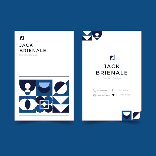 Abstract classic blue business card template