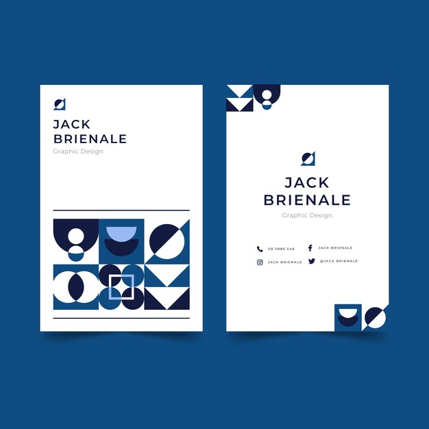 Abstract classic blue business card template