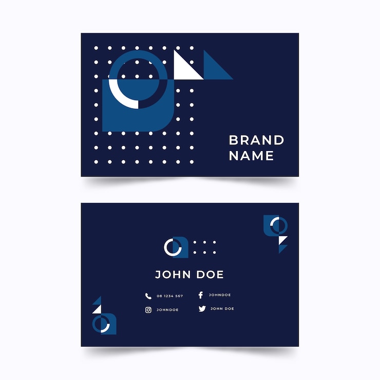 Free Vector abstract classic blue business card template