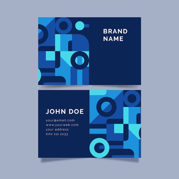 Abstract classic blue business card template