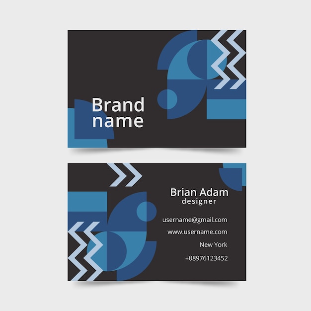 Free vector abstract classic blue business card template