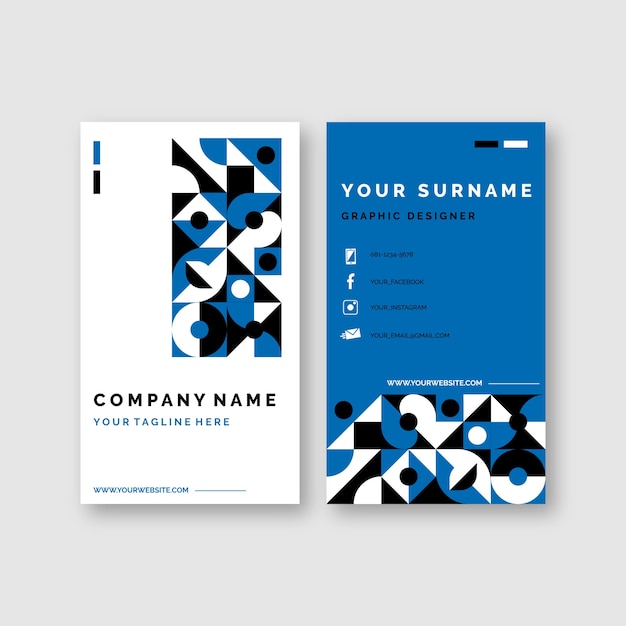 Free vector abstract classic blue business card template