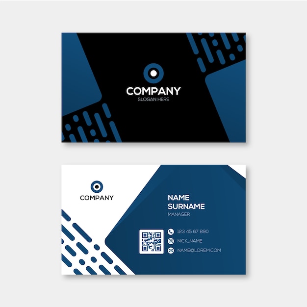 Abstract classic blue business card template