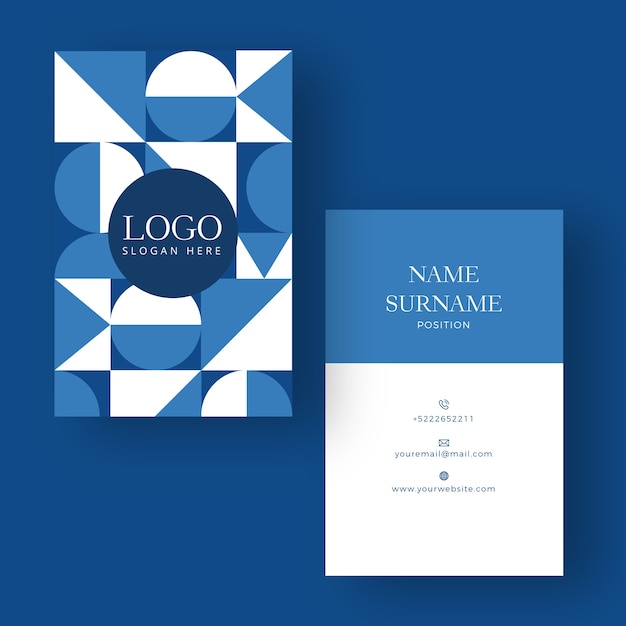 Abstract classic blue business card template