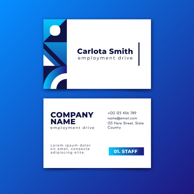 Abstract classic blue business card template