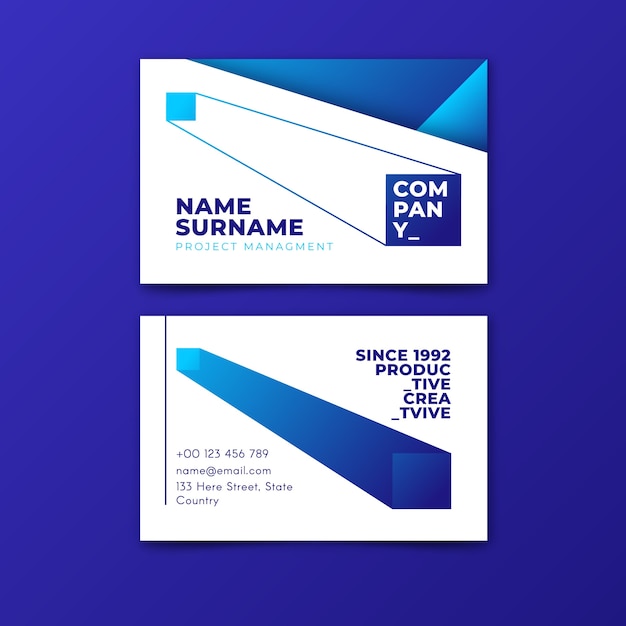 Abstract classic blue business card template