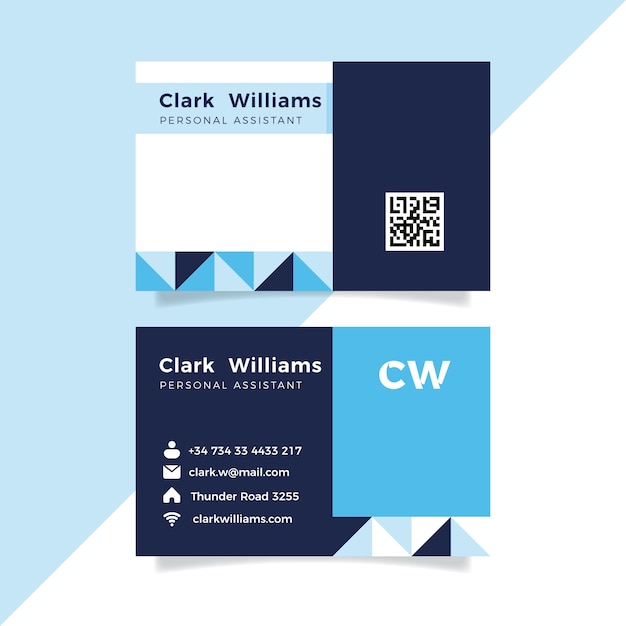 Абстрактный классический синий шаблон визитной карточки