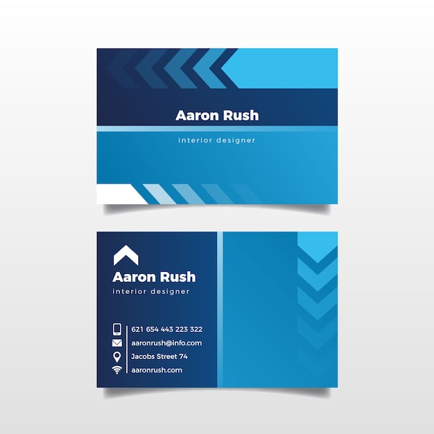 Free vector abstract classic blue business card template