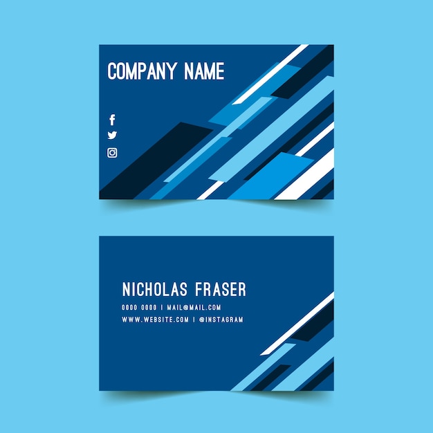 Abstract classic blue business card template