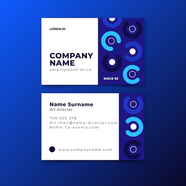 Free vector abstract classic blue business card template