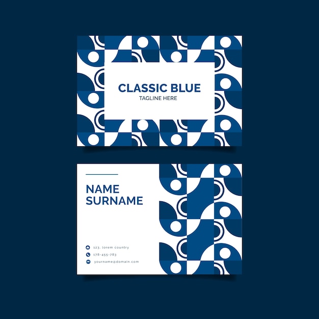 Free vector abstract classic blue business card template