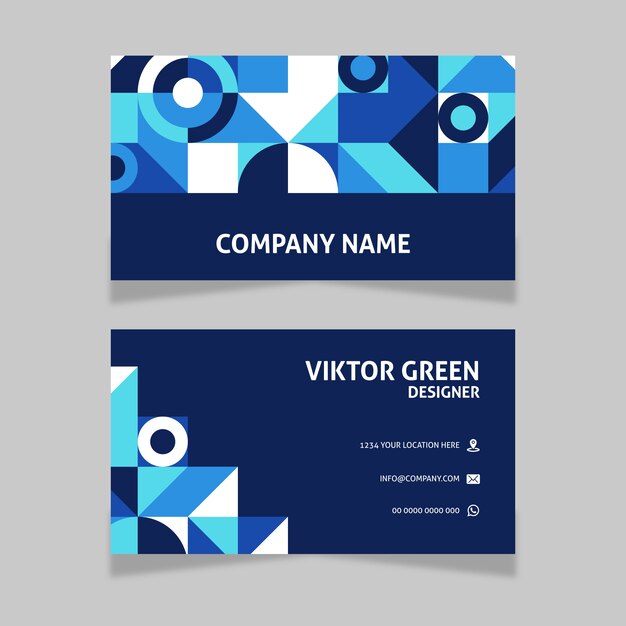 Free vector abstract classic blue business card template